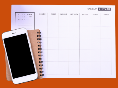 Image of a calendar and cell phone