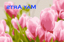 arts graphic - pink tulips